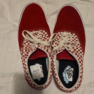 Vans Red and White Checkered Sneakers